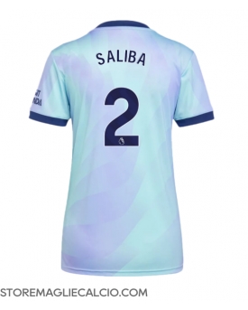 Arsenal William Saliba #2 Maglia Gara Terza Repliche 2024-25 Donna
